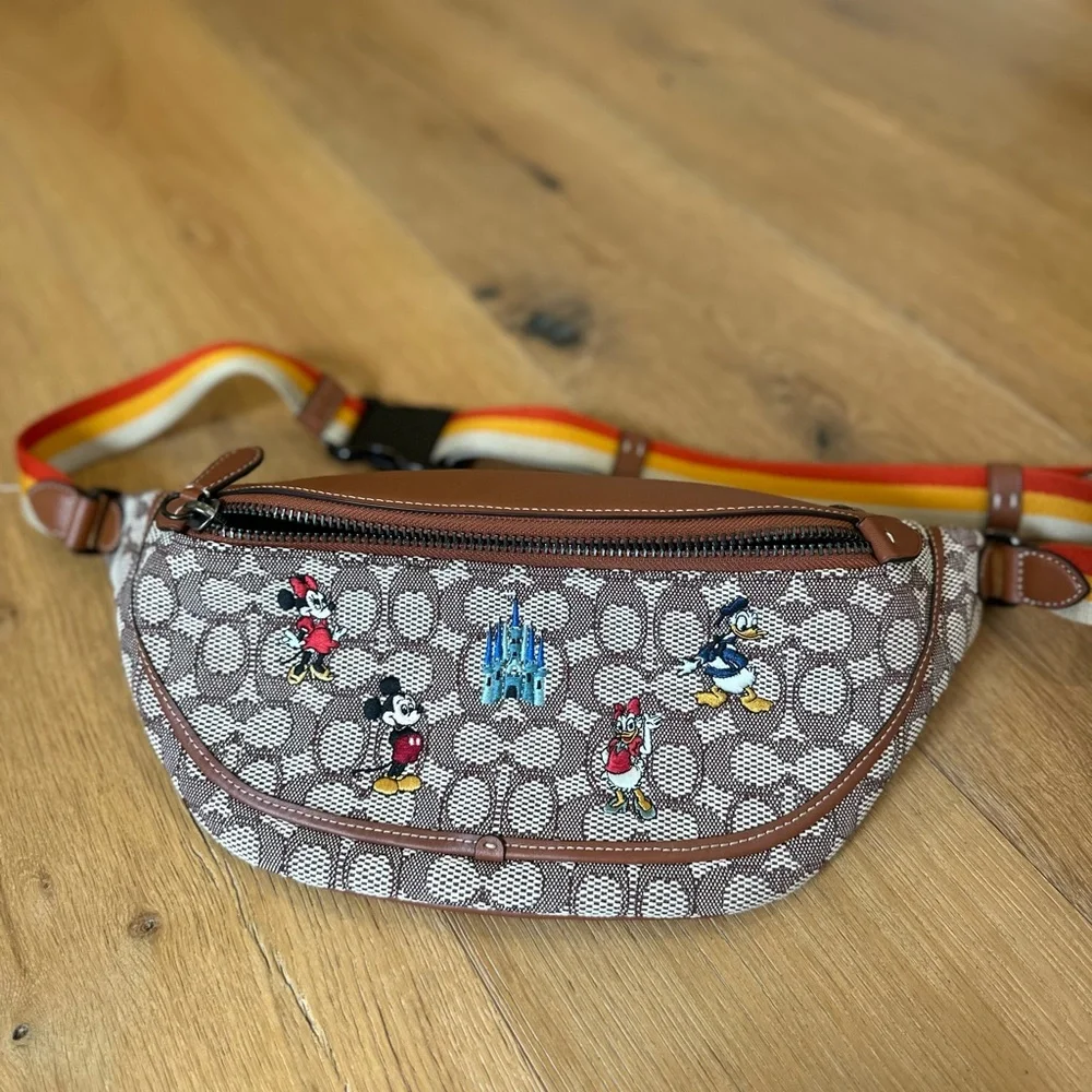 Disney X Coach League Crossbody Bag Signature Textile Jacquard Mickey Mouse - Picture 3 of 11